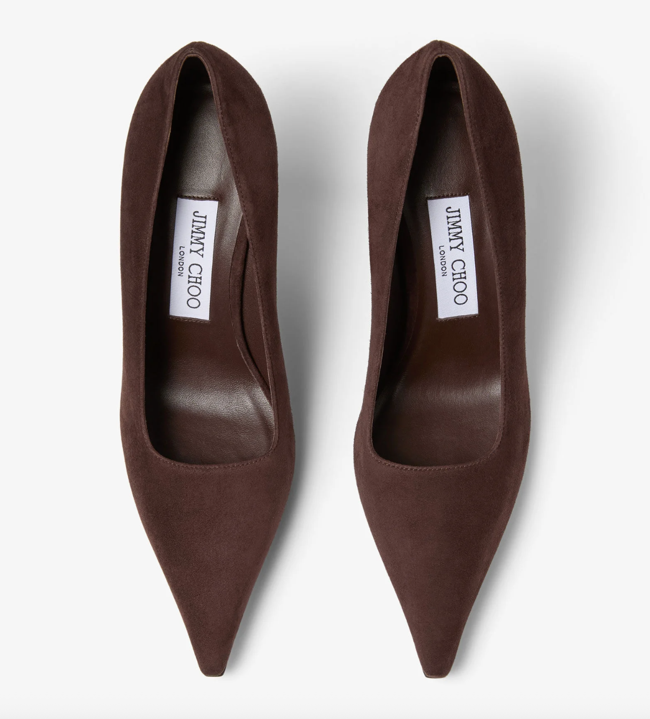Ixia 80 - Chocolate Suede Pumps with Grain Heel