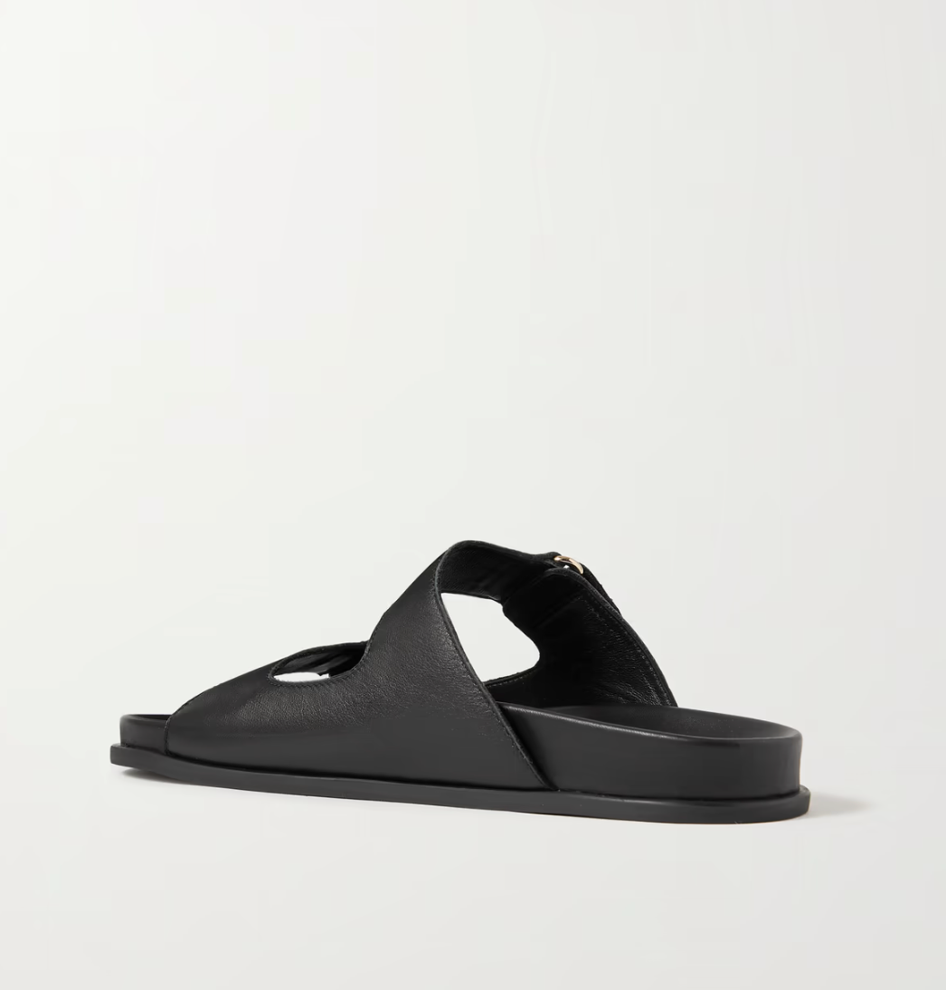 Fayence faux pearl-embellished leather slides