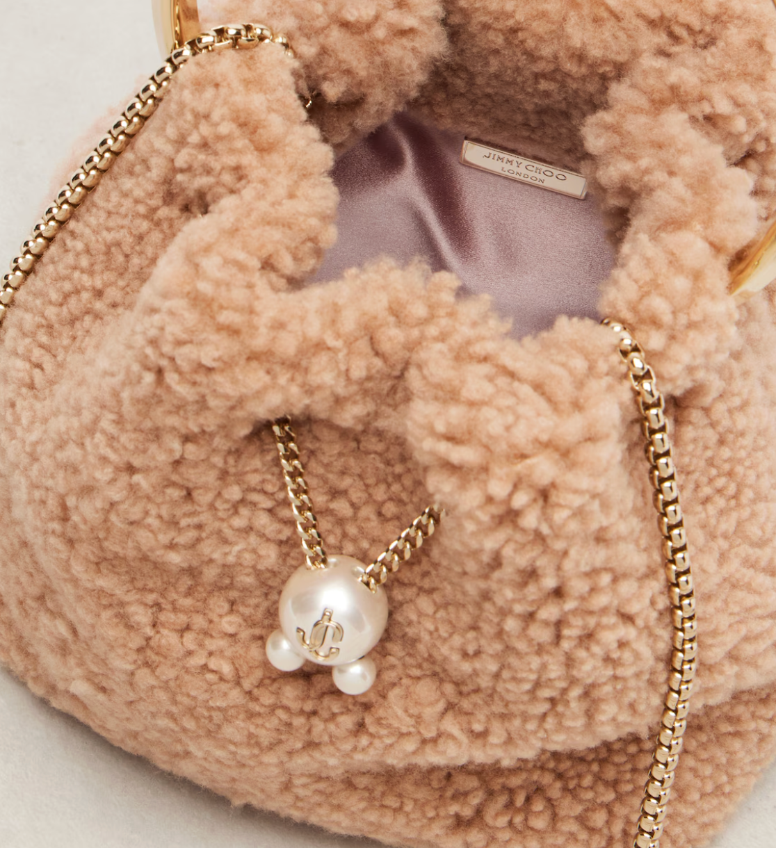 Bon Bon Small shearling bucket bag
