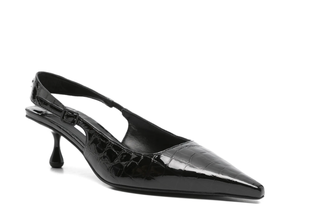 Amel crocodile-effect slingback pumps