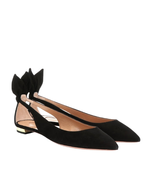 Bow Tie suede ballet flats