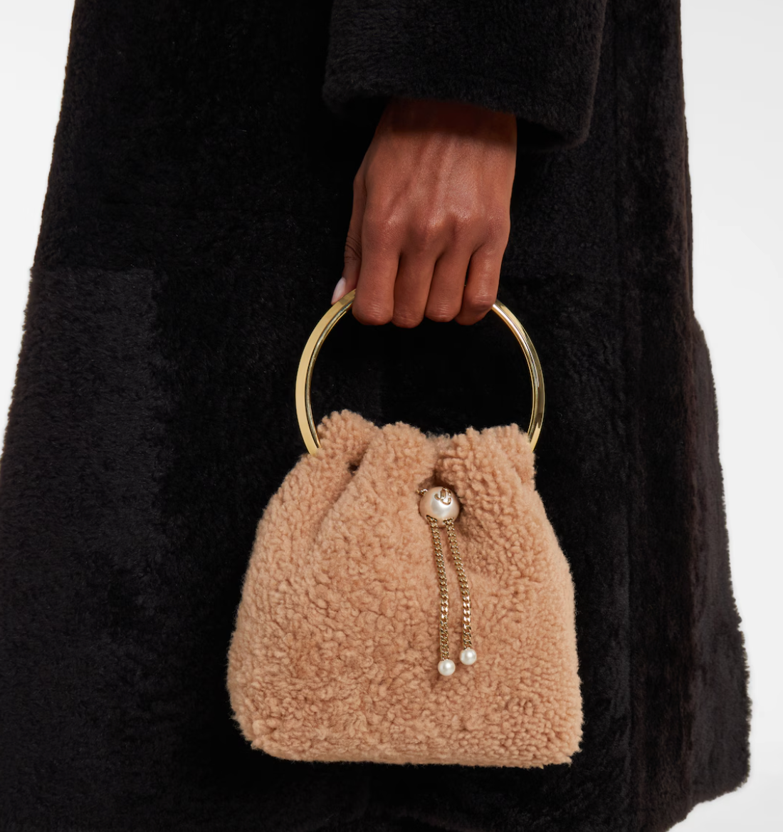 Bon Bon Small shearling bucket bag
