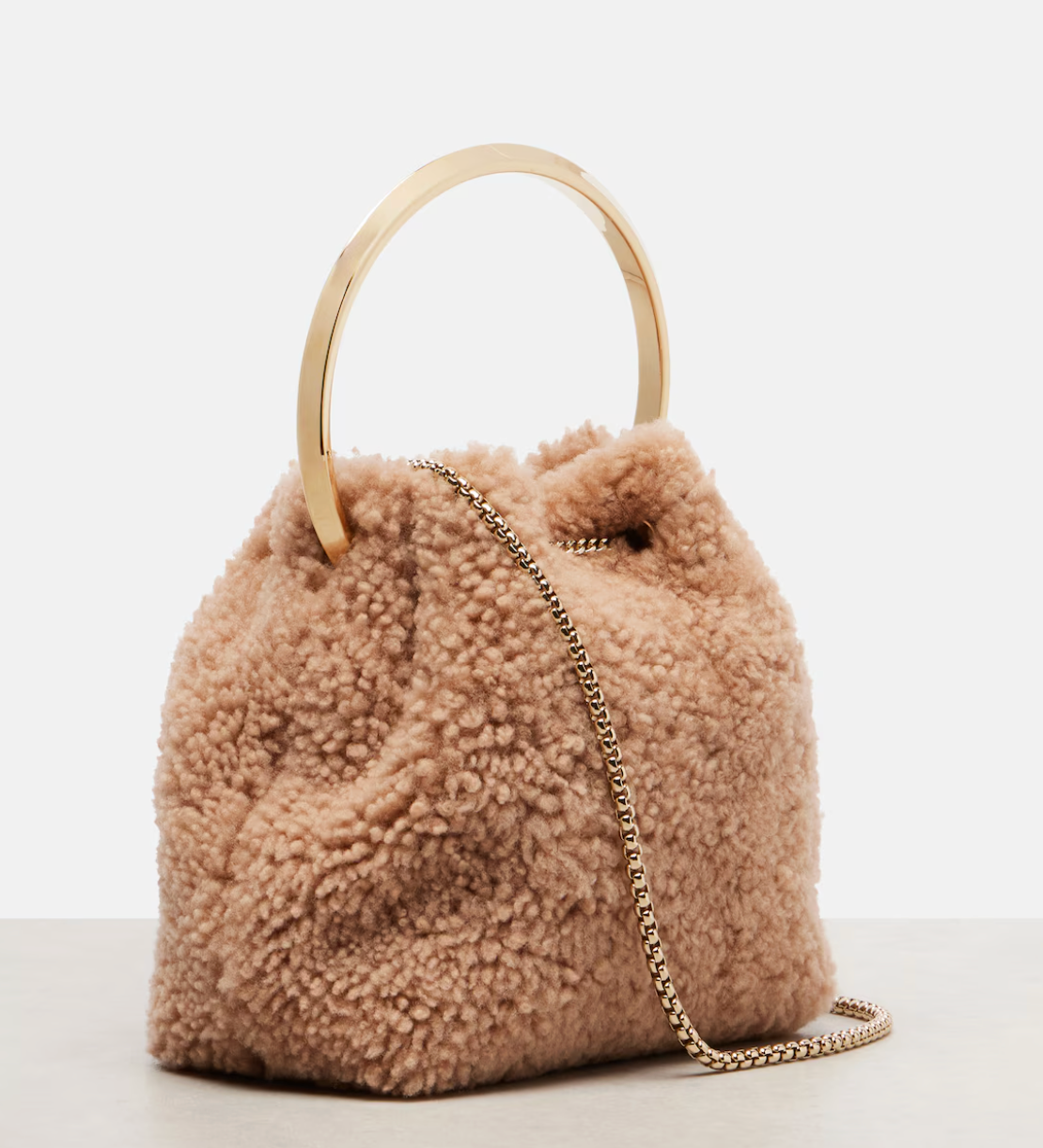 Bon Bon Small shearling bucket bag