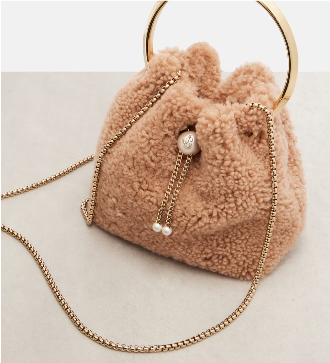 Bon Bon Small shearling bucket bag