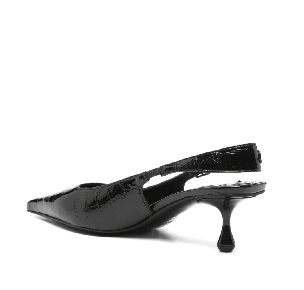 Amel crocodile-effect slingback pumps