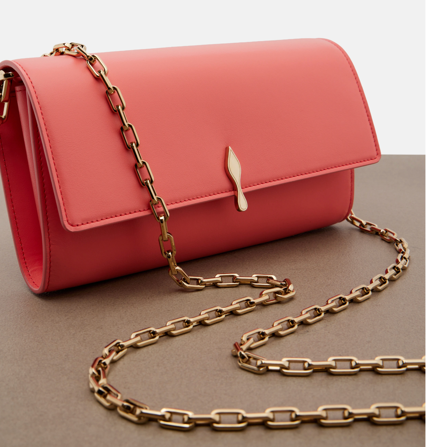 Bettina Small leather wallet on chain